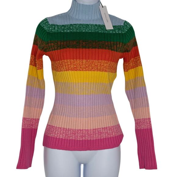 Revolve Stitches + Stripes Rainbow Turtleneck Sweater - Picture 10 of 10
